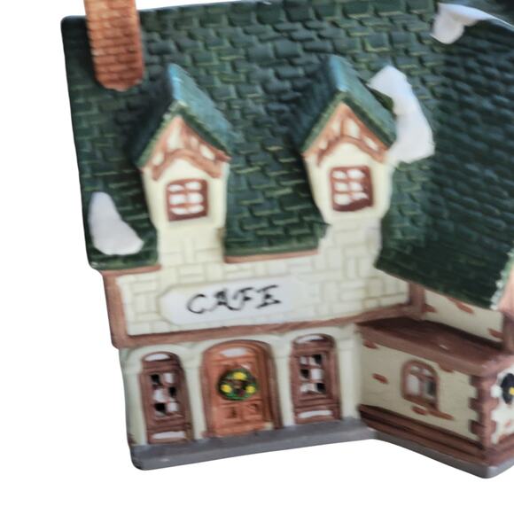 Vintage Christmas Village Café House – Snowy Roof & Brick Details - Picture 3 of 10